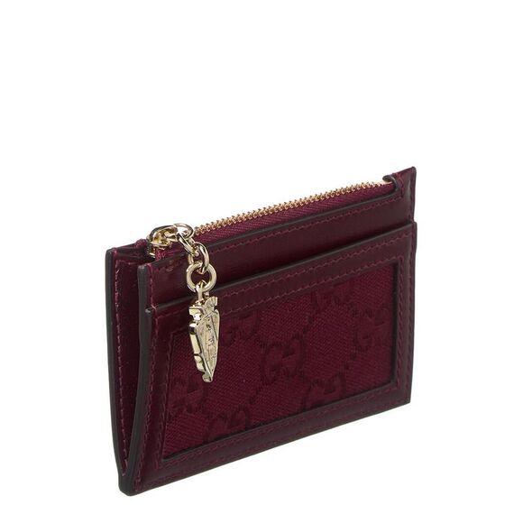 Gucci Luce Gg Canvas & Leather Card Case, Red - Picture 3 of 3